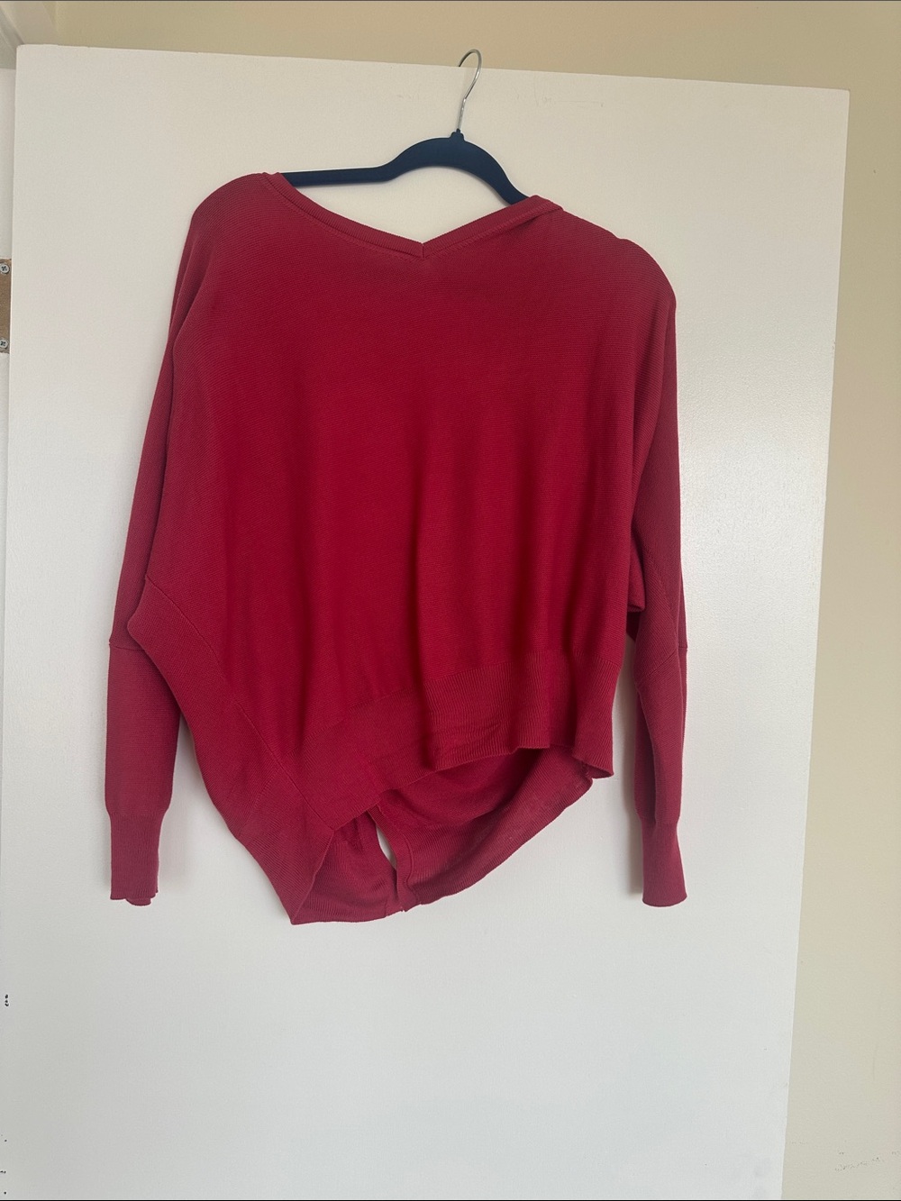 ba&sh Deep Red V-Neck Lightweight Sweater